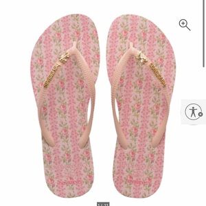 Havaianas Pink Floral Flip Flops